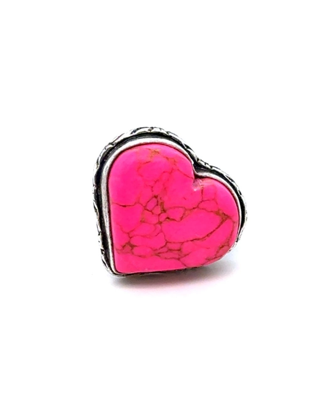 Silver 925 Pink Heart Stone Ring